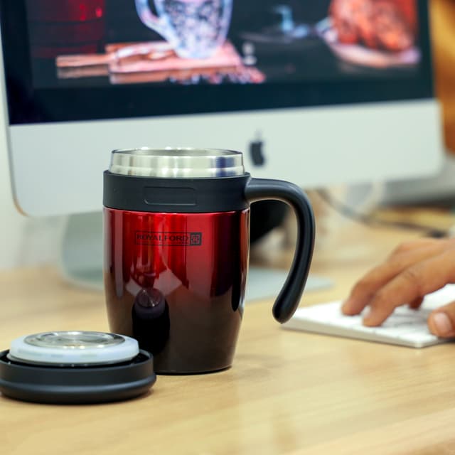 ماغ (كوب)حراري مزدوج الجدار من الستانلس ستيل المقاوم للصدأ 450مل 15.2 اونصة من رويال فوردRoyalford Vacuum Mug, Double Wall Stainless Steel