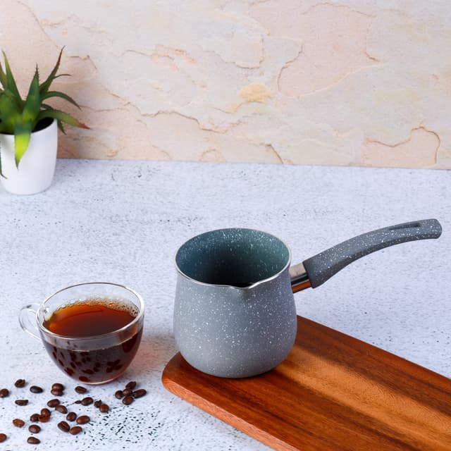 ركوة قهوة من الجرانيت وألومنيوم لون أسود 5 طبقات هيكل من رويال فورد 600 مل  Royalford Smart Granite Series Coffee Warmer, RF10189 - Die-cast Aluminium, Durable Granite Coating, 5-layer Construction