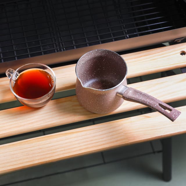 ركوة قهوة بلون بني من الجرانيت وألومنيوم 5 طبقات هيكل من رويال فورد بسعة 750 مل Royalford Smart Granite Series Coffee Warmer, RF10193 -  Forged Aluminium, Durable Granite Coating , 5 Layer Construction