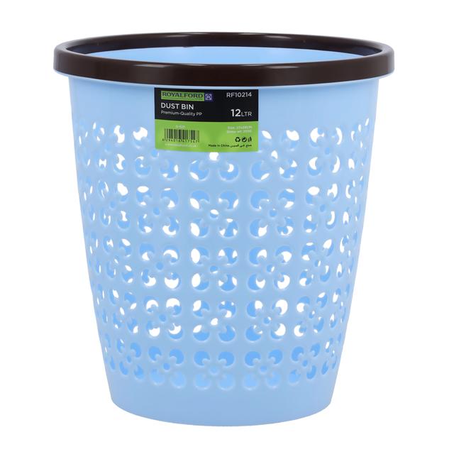 Royalford Dust Bin, Circular Wastebasket Trash Can, RF10214 | Portable Lightweight Waste Basket | Garbage Can Bin for Bathrooms, Kitchens, Home Offices, Dorm Rooms - SW1hZ2U6NDQxMjE0