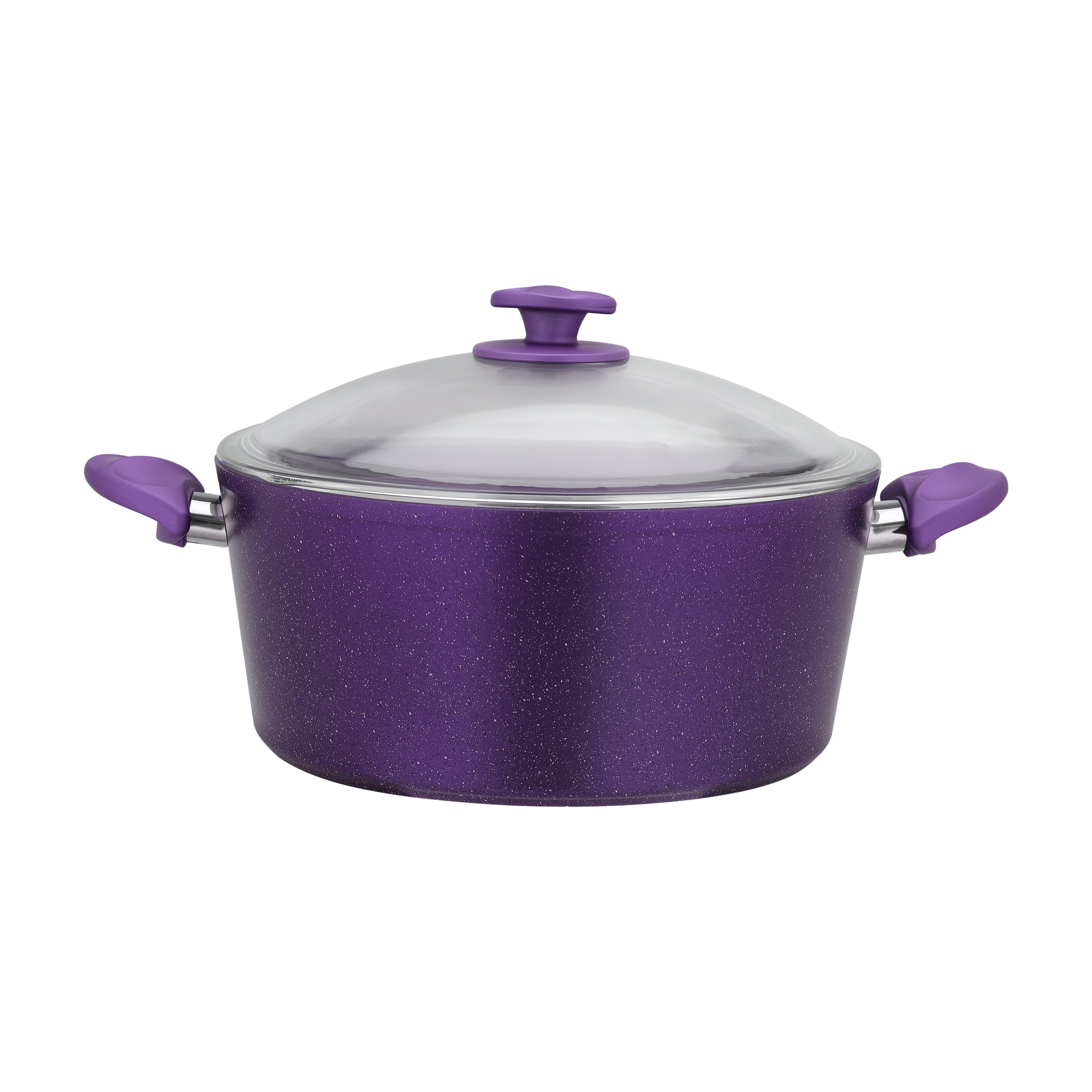 Royalford Aluminium Casserole With Durable Granite Coating, RF10257 | 5 Layer Durable Construction | Stay Cool, Bakelite Handles & Knob | PTFE Free, PFOA Free Non-Stick Casserole