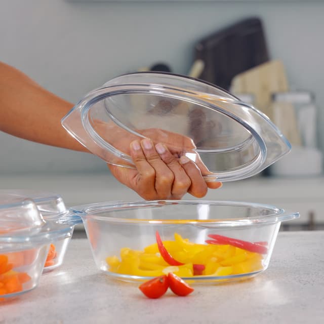 أواني زجاجية مضادة للحرارة والبرودة 3 في 1 | Royalford Glass Casserole Set