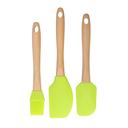 Royalford 3 Pcs Silicon Tools With Wooden Handle, RF10274 | Basting Brush With Spatula For Cooking | Baking & BBQ | Easy To Clean Food Brush | Heat Resistant Grill Brush - SW1hZ2U6NDQ5NTY5