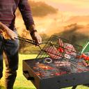 Royalford Barbeque Grill Chromium Plated Iron with Handle, RF10385 - Folding Portable BBQ Grill Basket for Fish Vegetables Shrimp, Larger Grilling Area, Durable E-Coating Black Painted - SW1hZ2U6NDQwNTgw