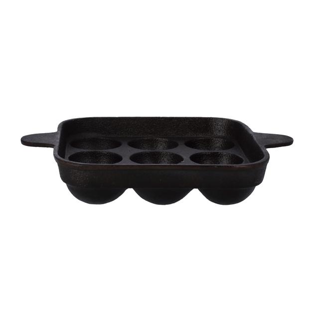 Royalford 9 Pits Cast Iron Paniyaram Pan, RF10402 | Aebleskiver Frying Pan / Poffertjes Maker Pan With 9 Holes | Paniyaram Pan, Appam Maker With Durable Handles - SW1hZ2U6NDQwMjQ3