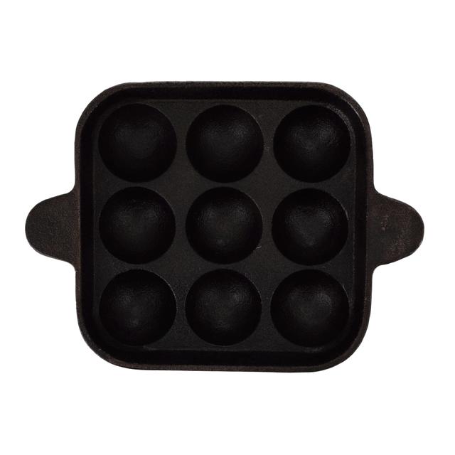 Royalford 9 Pits Cast Iron Paniyaram Pan, RF10402 | Aebleskiver Frying Pan / Poffertjes Maker Pan With 9 Holes | Paniyaram Pan, Appam Maker With Durable Handles - SW1hZ2U6NDQwMjUz