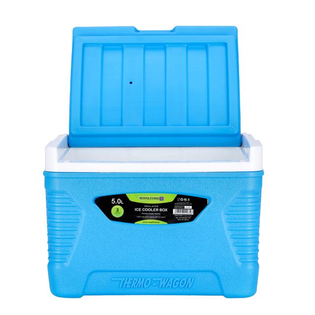 Royalford Insulated Ice Cooler Box, 5L Portable Cooler Box, RF10477 | 3 Layer PP-PU-HDPE | Premium Quality Polymer | Thermal Insulation | High Performance Cooler Box - SW1hZ2U6NDQxNjgz