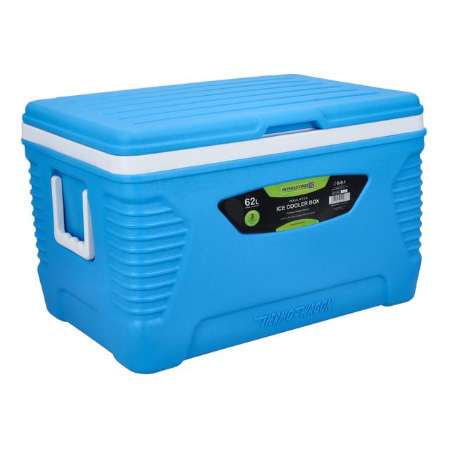 Royalford Insulated Ice Cooler Box, 62L, RF10480 | Portable Cooler Box | 3 Layer PP-PU-HDPE | Premium Quality Polymer | Thermal Insulation | Large High Performance Cooler Box - SW1hZ2U6NDQxNzIz