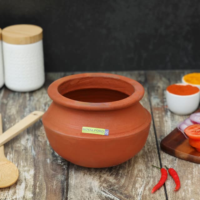 Royalford Sambar Pot, Handmade Clay Cookware, RF10584 100 Natural