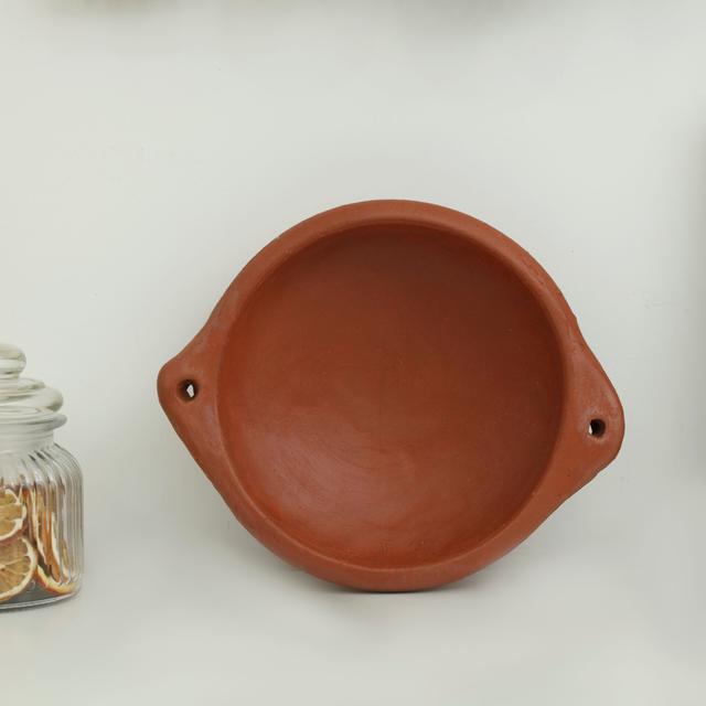 Royalford Fry Pot, Handmade Clay Cookware, RF10590 | 100% Natural Clay | Non-toxic & Eco-Friendly | Can be used on Gas Stove or Open Fire | Earthen Pot/ Clay Pot for Curry, Sambar, Rice, Sweet Dishes - SW1hZ2U6NDQxMzg4