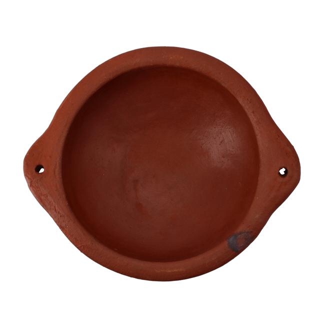 Royalford Fry Pot, Handmade Clay Cookware, RF10590 | 100% Natural Clay | Non-toxic & Eco-Friendly | Can be used on Gas Stove or Open Fire | Earthen Pot/ Clay Pot for Curry, Sambar, Rice, Sweet Dishes - SW1hZ2U6NDQxMzk2