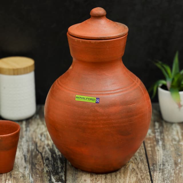 Royalford 2.0L Kuja, Handmade Clay Serveware, RF10592 | 100% Natural Clay | Non-Toxic, Eco-Friendly | Clay Jug For Water Or Drinks | Used For Serving Water