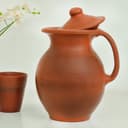 Royalford 1.5L Jug, Handmade Clay Serveware, RF10593 | 100% Natural Clay | Non-Toxic, Eco-Friendly | Clay Jug For Water Or Drinks | Used For Serving Water