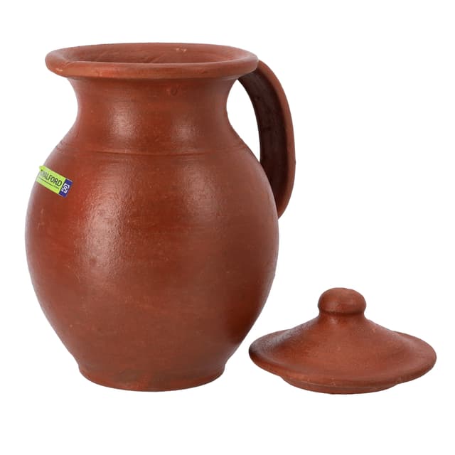 Royalford 1.5L Jug, Handmade Clay Serveware, RF10593 | 100% Natural Clay | Non-Toxic, Eco-Friendly | Clay Jug For Water Or Drinks | Used For Serving Water