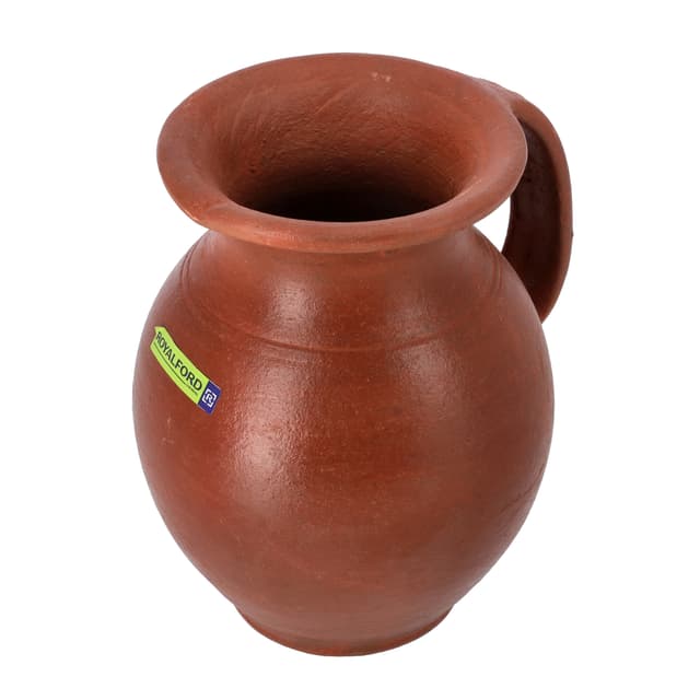 Royalford 1.5L Jug, Handmade Clay Serveware, RF10593 | 100% Natural Clay | Non-Toxic, Eco-Friendly | Clay Jug For Water Or Drinks | Used For Serving Water