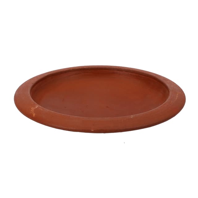 صحن فخار من الطين الطبيعي بلون بني من رويال فورد Royalford Pathiri Tawa, Handmade Clay Cookware, RF10598 | 100% Natural Clay | Non-toxic, Eco-Friendly | Earthen/Clay Pottery Roti Tawa/Frying Pan/Appa Chatty Cooking and Serving