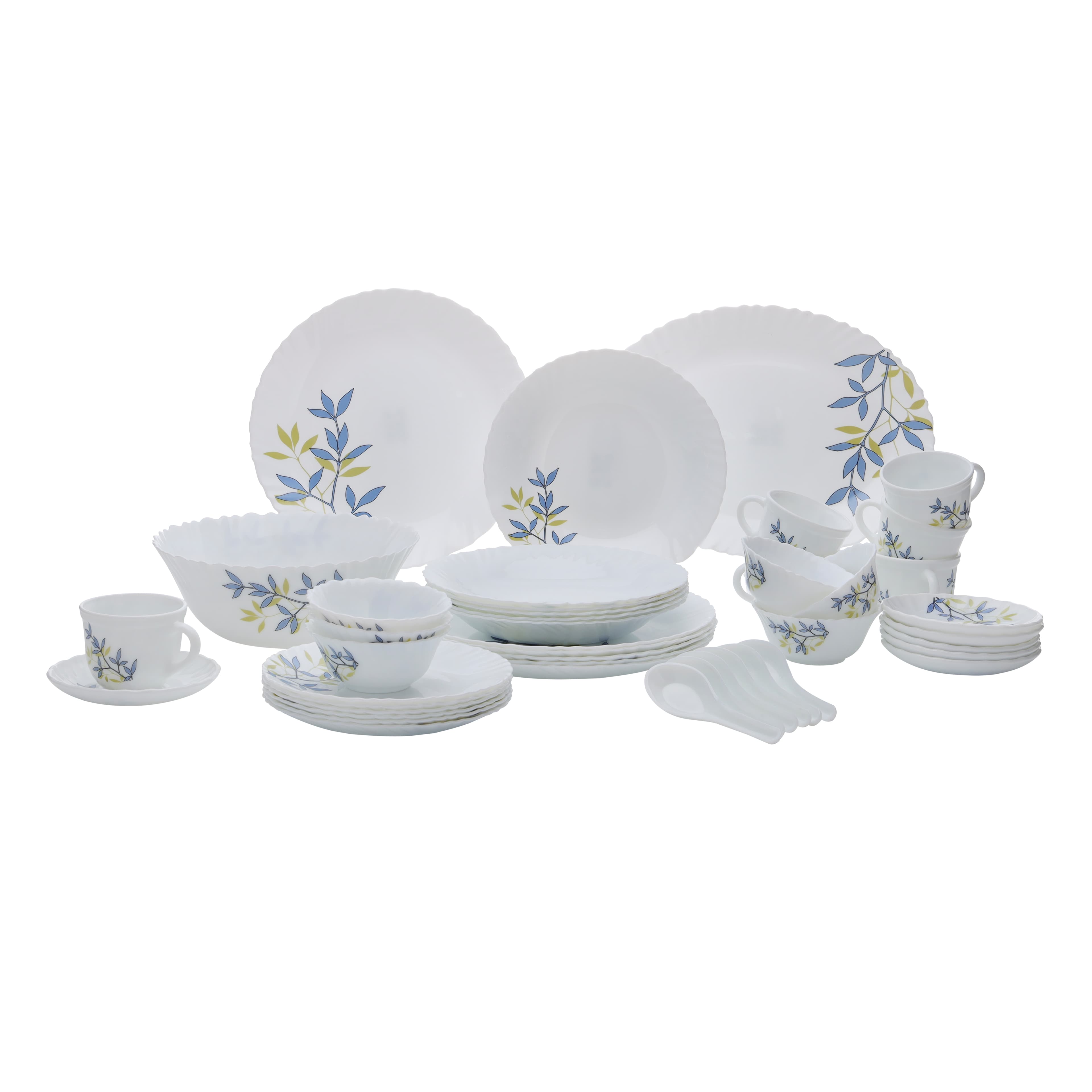 Royalford 44 Pcs Opalware Dinner Set, Autumn Leaves, RF10680 | Elegant Floral Design | Dishwasher safe | Freezer Safe | Opal Dishes Sets Service for 6