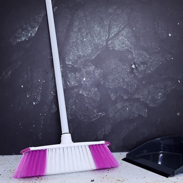 مكنسة عصا مع رأس قابل للفك أبيض وبنفسجي رويال فورد Royalford White ِِAnd Purple Broom With Handle
