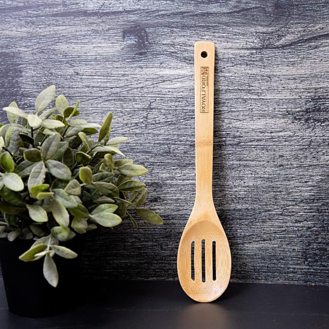 ملعقة طهي مثقبة خشبية ( مقشدة ) Royalford - Bamboo Skimmer