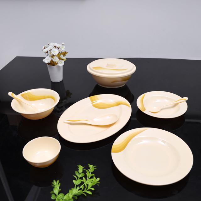 Royalford Melamine Ware Dinner Set, 40 Pcs - SW1hZ2U6NDUyMzg1