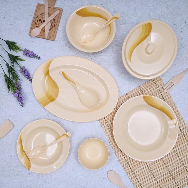 Royalford Melamine Ware Dinner Set, 40 Pcs - SW1hZ2U6NDUyMzg5