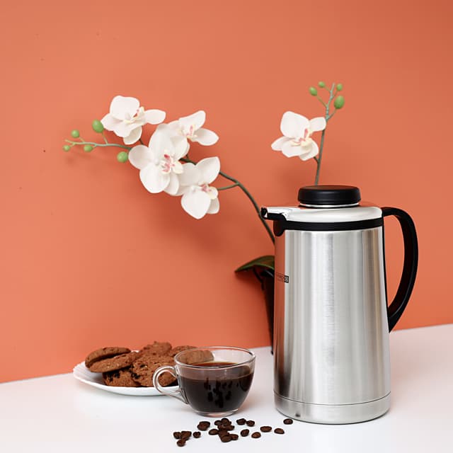 ترمس شاي حافظ للحرارة 1.6 لتر فضي رويال فورد Royalford Steel Vacuum Flask, 1.6L