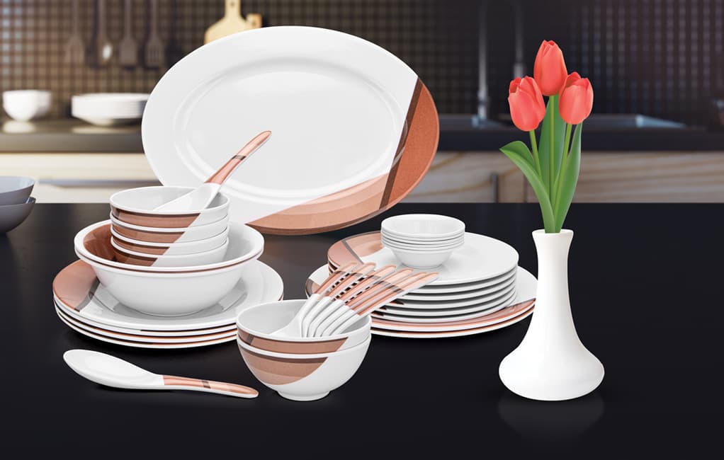 Royalford Melamine Ware Dinner Set, 35 Pcs