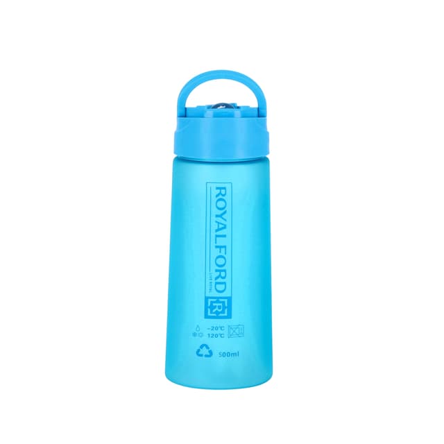 مطارة ماء بلاستيك 500 مل لون أزرق رويال فورد Royalford Water Bottle, 500 M