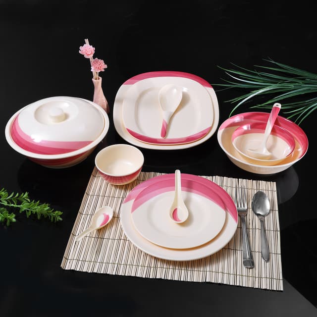 Royalford Ribble Designed Melamine Dinner Set, 64 Pcs