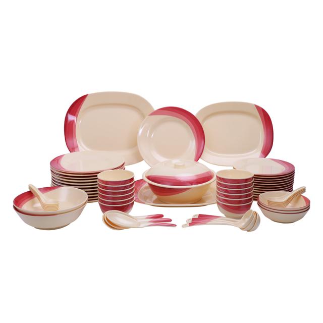 Royalford Ribble Designed Melamine Dinner Set, 64 Pcs - SW1hZ2U6NDQzNzIz