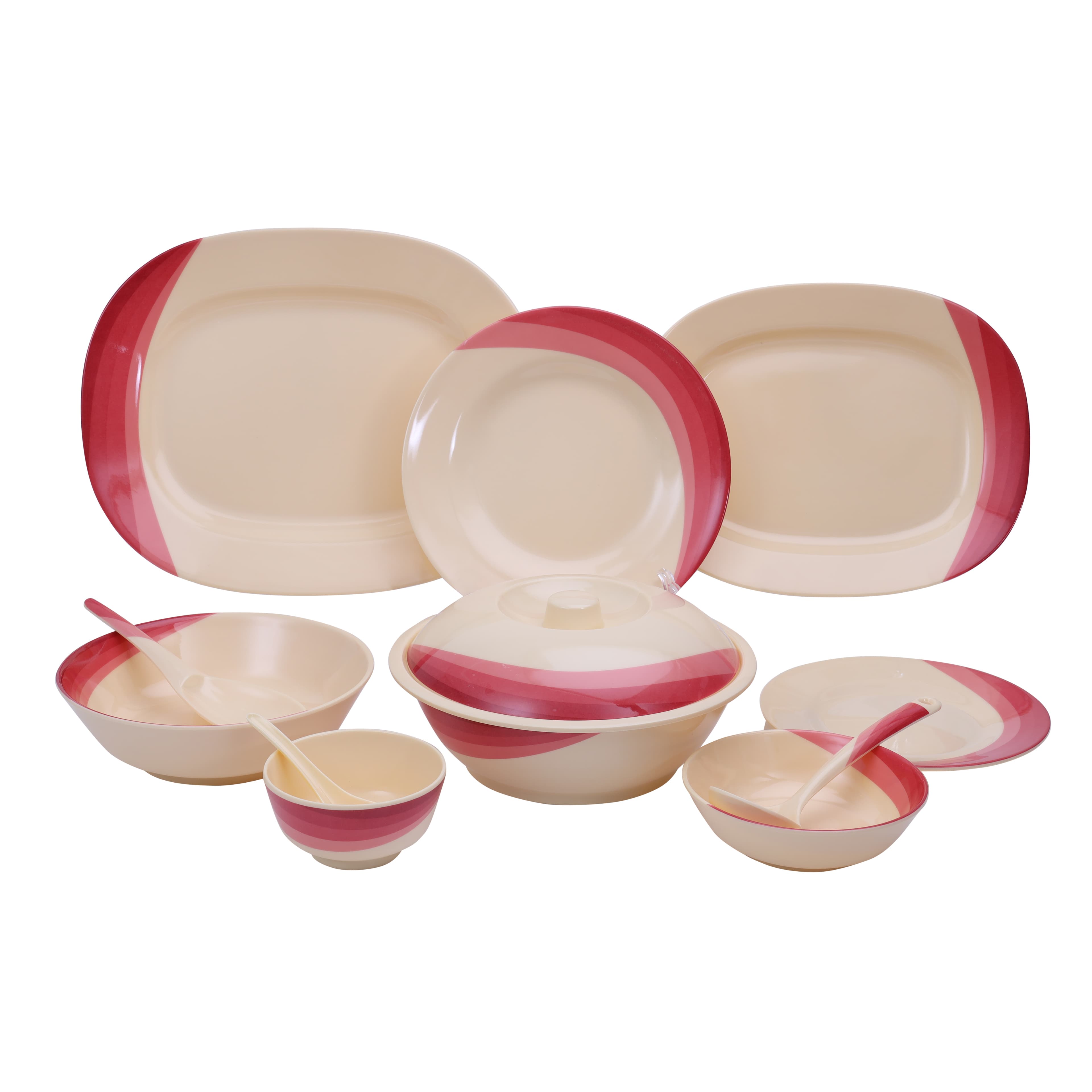 Royalford Ribble Designed Melamine Dinner Set, 64 Pcs