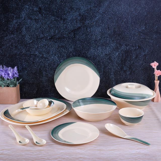 Royalford Ribble Designed Melamine Dinner Set, 64 Pcs - SW1hZ2U6NDQzNzAy