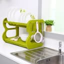 شبك صحون (مجفف صحون) - أخضر Royalford 2-Layer Wall Hanging Dish Rack