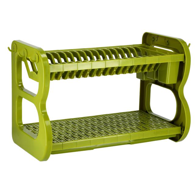 شبك صحون (مجفف صحون) - أخضر Royalford 2-Layer Wall Hanging Dish Rack