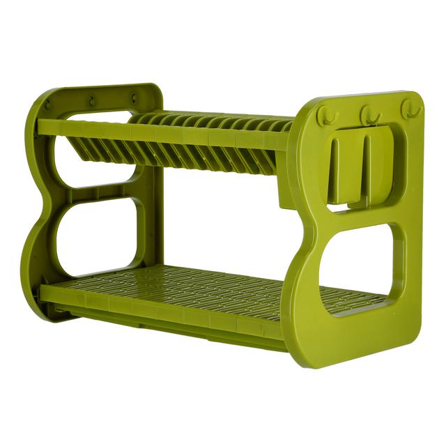 شبك صحون (مجفف صحون) - أخضر Royalford 2-Layer Wall Hanging Dish Rack