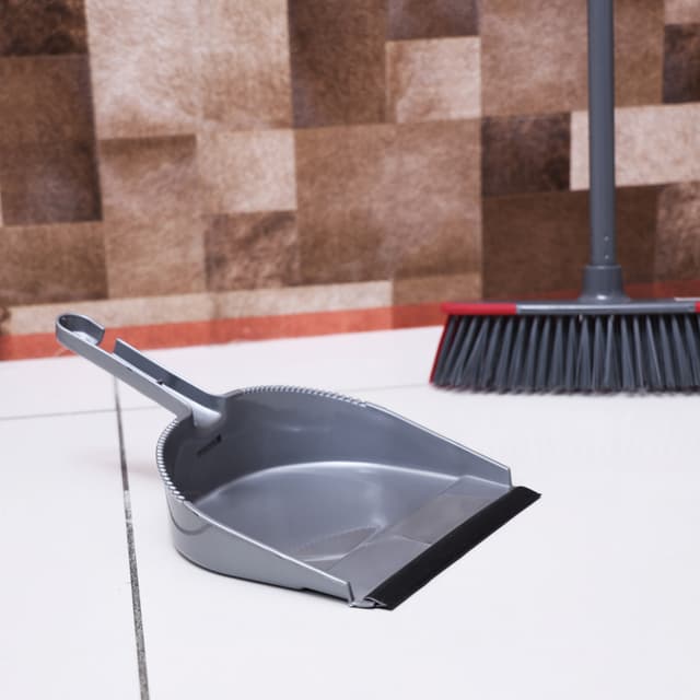 Royalford Dust Pan - Long Handle With Polymer Construction - Dust Clearing And Picking Tool Perfect