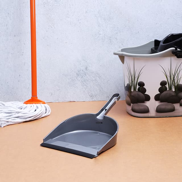 Royalford Dust Pan - Long Handle With Polymer Construction - Dust Clearing And Picking Tool Perfect