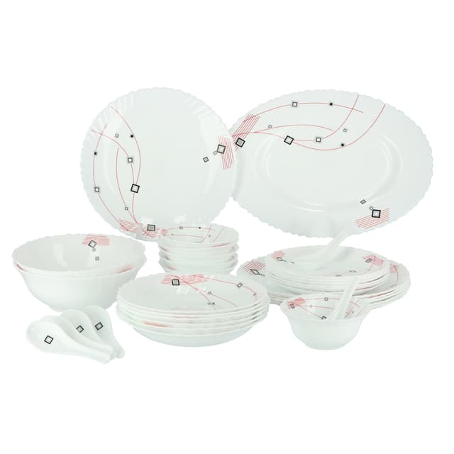 طقم صحون ( 33 قطعة ) - أبيض Royalford -  Opalware Dinner Set RF8982