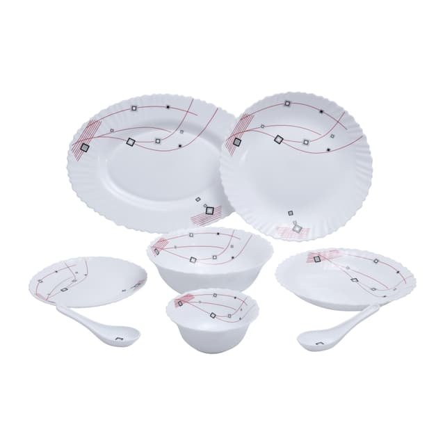 طقم صحون ( 33 قطعة ) - أبيض Royalford -  Opalware Dinner Set RF8982