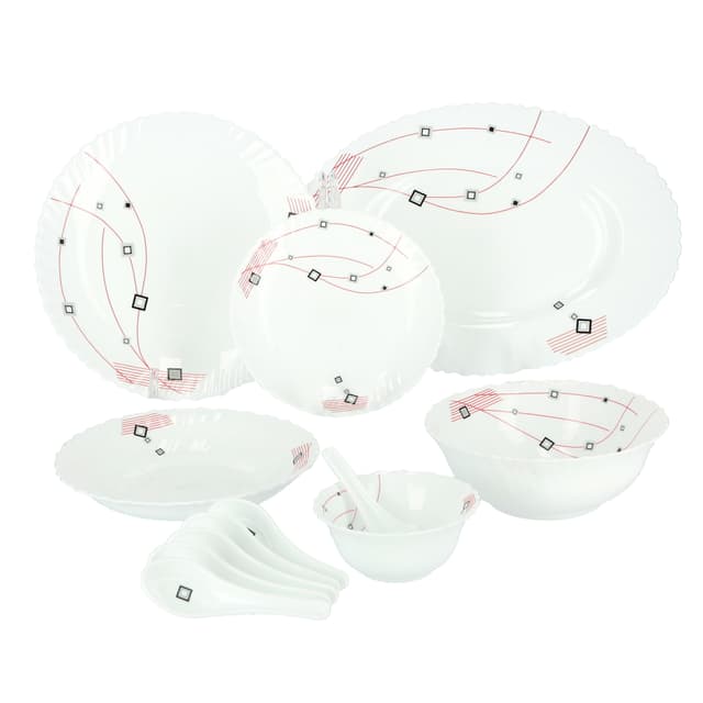 طقم صحون ( 33 قطعة ) - أبيض Royalford -  Opalware Dinner Set RF8982