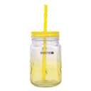 Royalford 500Ml 17Oz Two Tone Mason Jar - Drinking Jar With Handle And Pp Straw - Transparent Jar - SW1hZ2U6NDQyMzYz