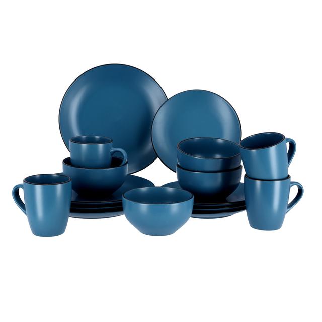 Royalford Stoneware Dinner Set, 16pcs, RF9869 - Dishwasher Safe, Freezer Safe Oven Safe, Eco Friendly, Beautiful Elegant Design, Ideal for Family Meals and Casual Gatherings Etc - SW1hZ2U6NDM5OTE1