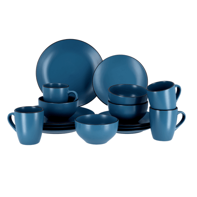 Royalford Stoneware Dinner Set, 16pcs, RF9869 - Dishwasher Safe, Freezer Safe Oven Safe, Eco Friendly, Beautiful Elegant Design, Ideal for Family Meals and Casual Gatherings Etc - SW1hZ2U6NDM5OTMz