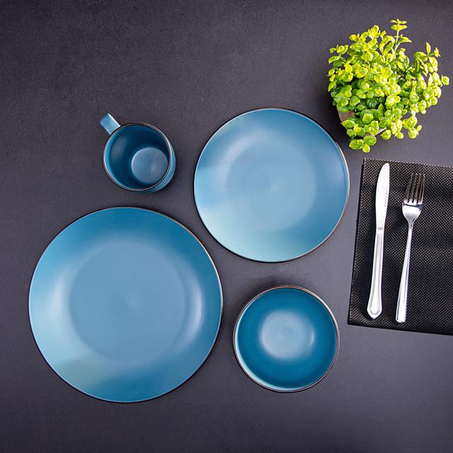 Royalford Stoneware Dinner Set, 16pcs, RF9869 - Dishwasher Safe, Freezer Safe Oven Safe, Eco Friendly, Beautiful Elegant Design, Ideal for Family Meals and Casual Gatherings Etc - SW1hZ2U6NDM5OTIz