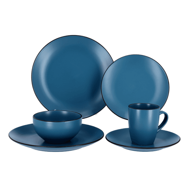 Royalford Stoneware Dinner Set, 16pcs, RF9869 - Dishwasher Safe, Freezer Safe Oven Safe, Eco Friendly, Beautiful Elegant Design, Ideal for Family Meals and Casual Gatherings Etc - SW1hZ2U6NDM5OTM3