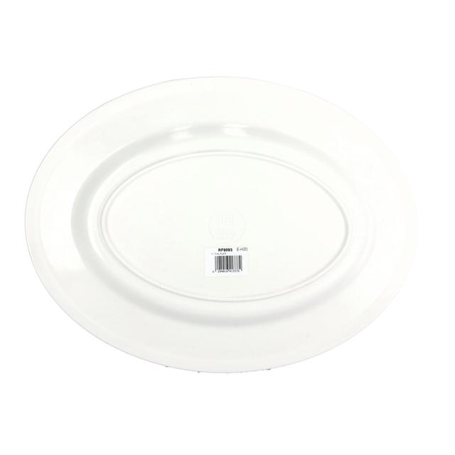 صحن تقديم ميلامين دائري 14 انش أبيض رويال فورد Royalford Melamine Ware Oval & Dinner Plates, 14inch, RF9893 - SW1hZ2U6NDQ3MTcx