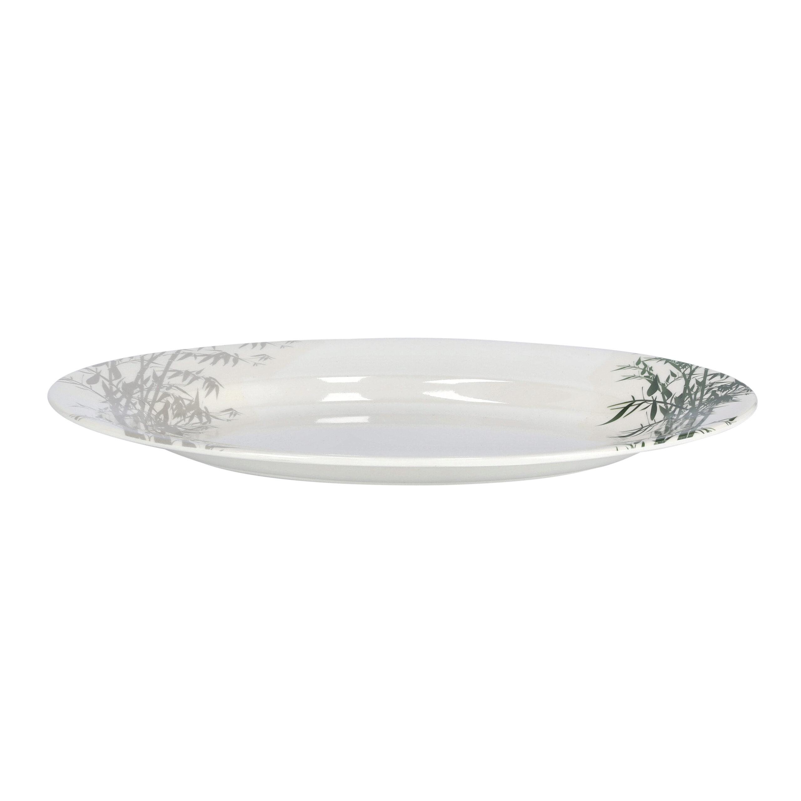 صحن تقديم ميلامين دائري 14 انش أبيض رويال فورد Royalford Melamine Ware Oval & Dinner Plates, 14inch, RF9893