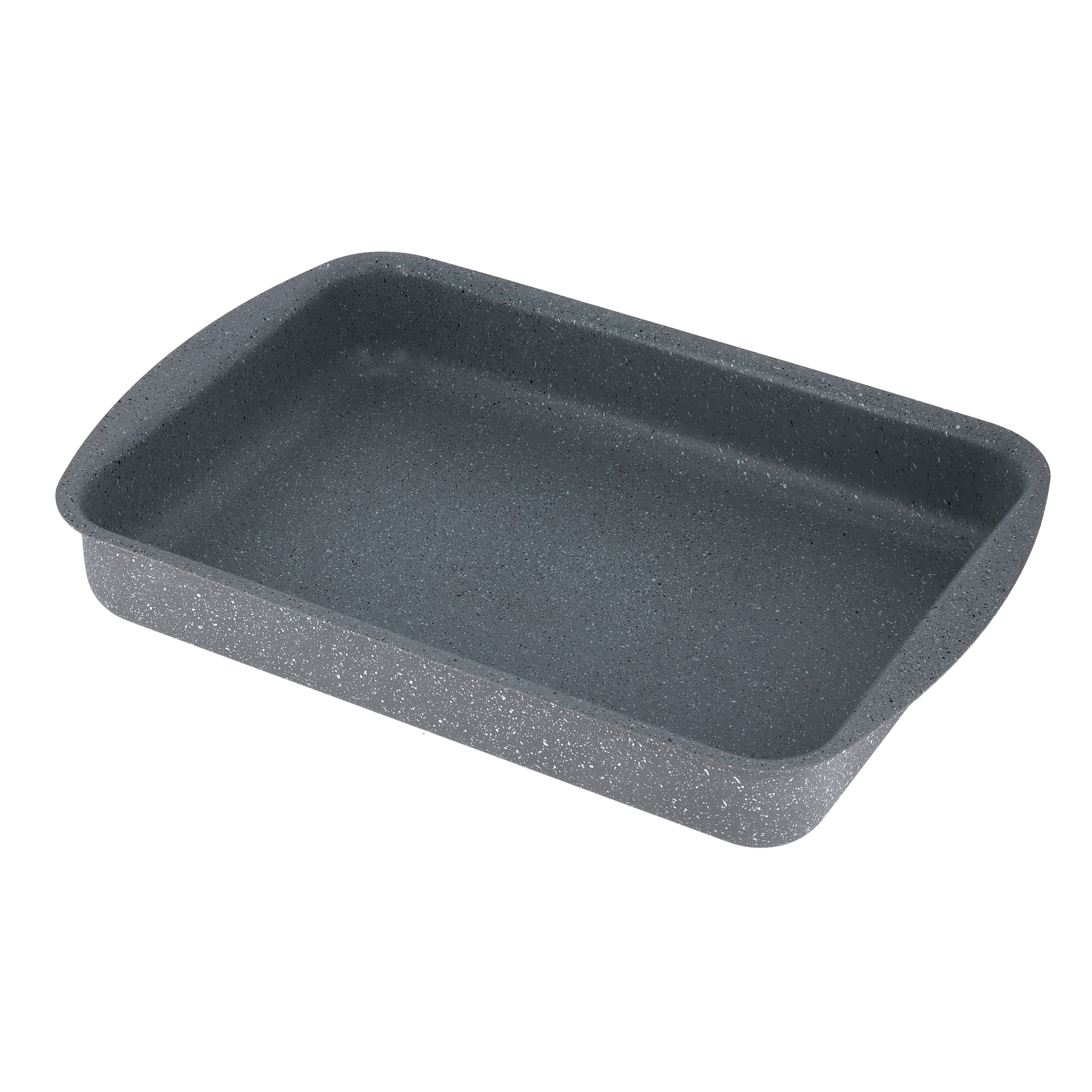 Royalford Rectangular Baking Pan, 30cm Baking Tray, RF9925 | Granite Coated Aluminium | Brownie Roasting Baking Tray | Baking Crisper Tray for Cakes, Mousse, Grilled Fish Chicken, Pizza