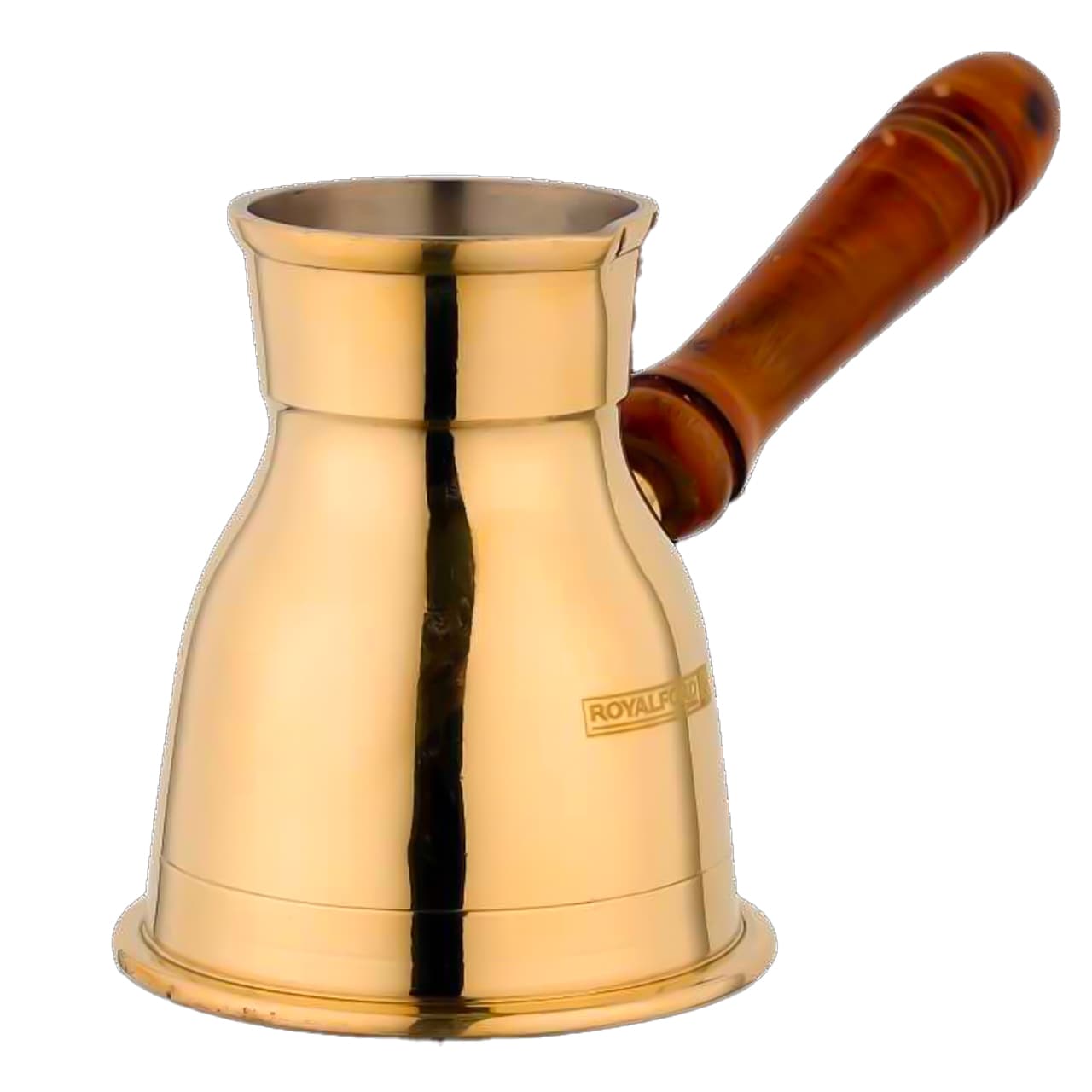 ركوة قهوة ( 4.5 بوصة ) - نحاسي Royalford - Coffee Warmer, Brass Material & Wood Handle