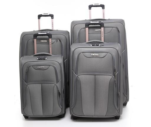 شنطة سفر (حقيبة سفر) عدد 4 – رمادي  PARA JOHN Abraj Soft Trolley Luggage Bags Set